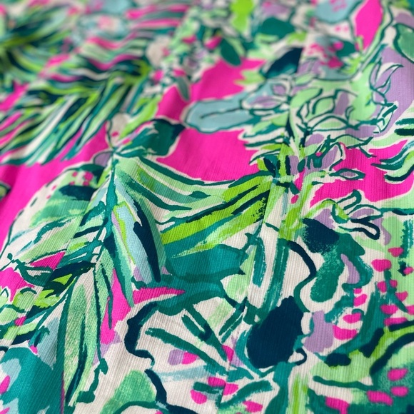 Lilly Pulitzer Vena Early BLOOMER Shift DRESS Multi Pop Up Jungle 0 Lace Teal - Picture 13 of 14